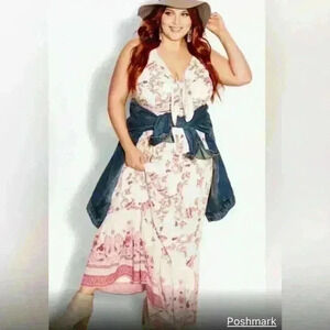 NWT City Chic Floating Ivory Goddess Floral Maxi Dress Limited Edition XL / 22